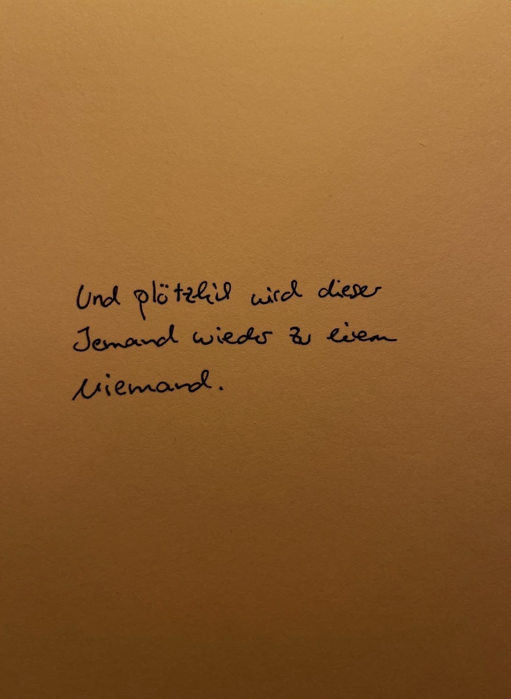 Handgeschriebene Karte, angeschnitten